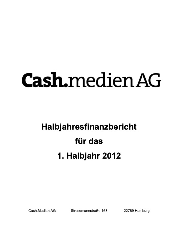 Titelseite: Halbjahresfinanzbericht 2012