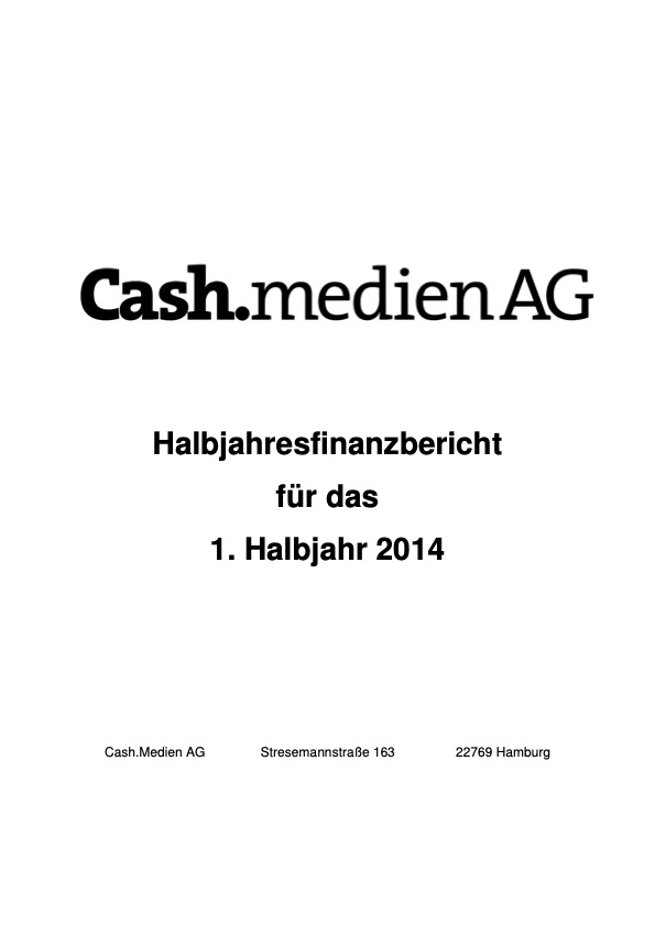 Titelseite: Halbjahresfinanzbericht 2014