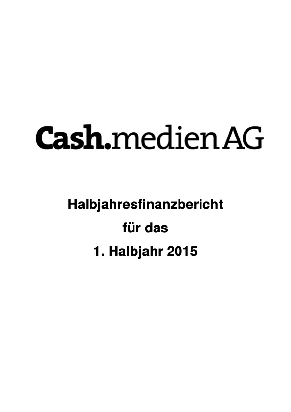Titelseite: Halbjahresbericht 2015