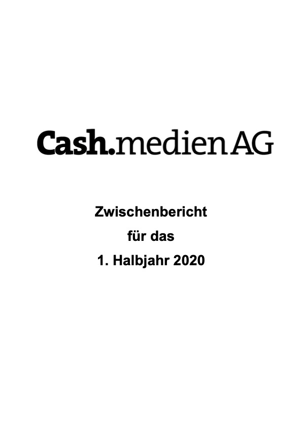 Titelseite: Zwischenbericht 2020